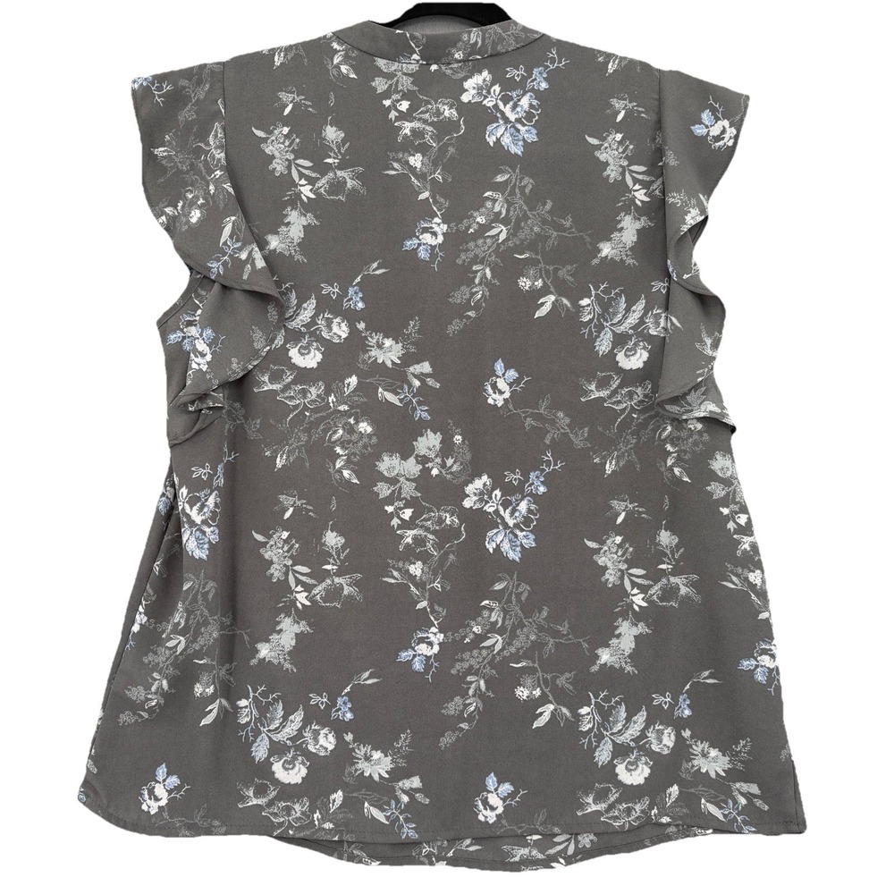 Nordstrom Rack Blouse Women Medium Gray Floral Romantic Cottage Boho Soft Girl - Picture 2 of 9